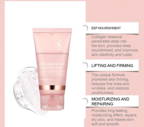 1pc Collagen Overnight Sleeping Mask, Deep Moisturizing Gel Face Mask, Hydrating Face Mask